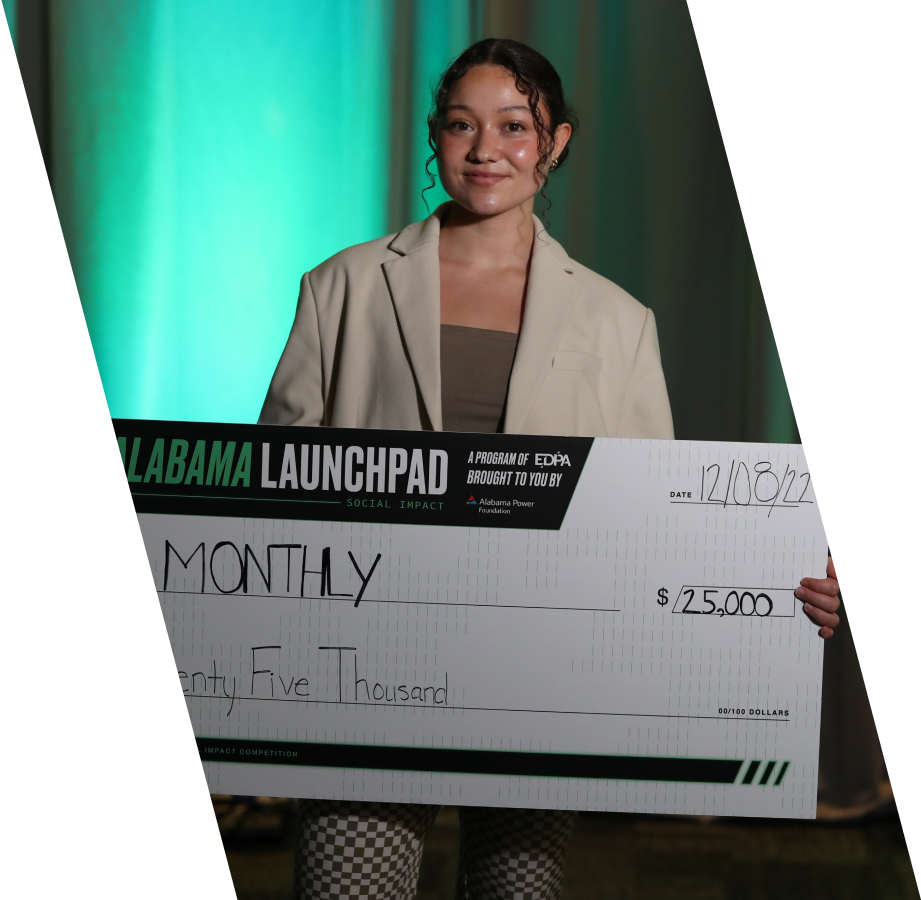 Startup Monthly receives winners check